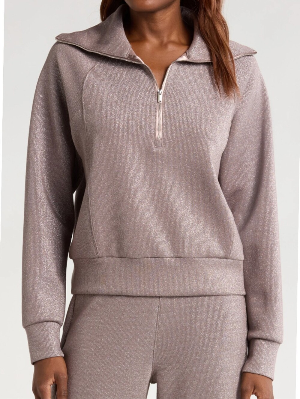 SPANX AirEssentials Shine Half Zip Sweatshirt